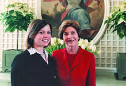 Sara Borchik and Laura Bush