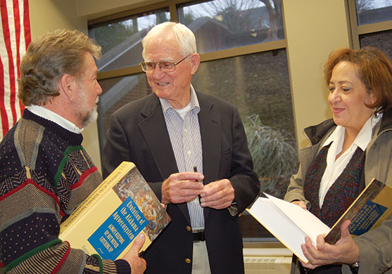 Wayne Shell with friends at his book signing