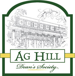 Ag Hill Dean's Society logo with illustration of Comer Hall on the Auburn university campus